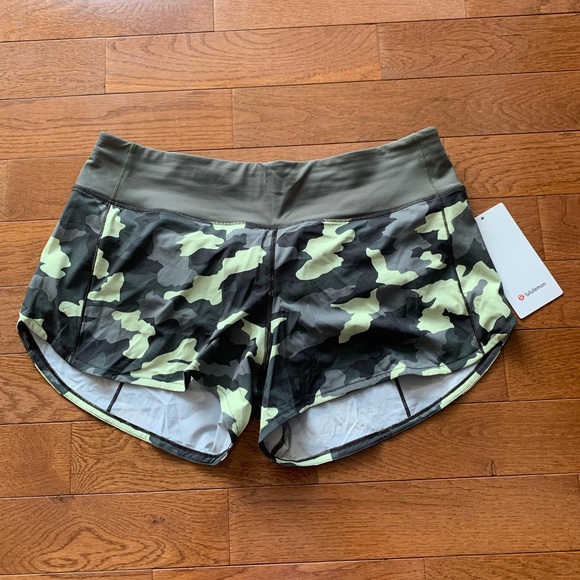 LULULEMON SPEED UP MR SHORT 4”-CAMO CRISPIN GREEN - Picture 7 of 11